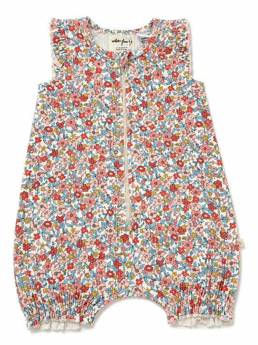 Summer Bloom Organic Ruffle Romper