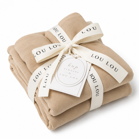 Tan Muslin Cloud Burp Cloth 2 Pack