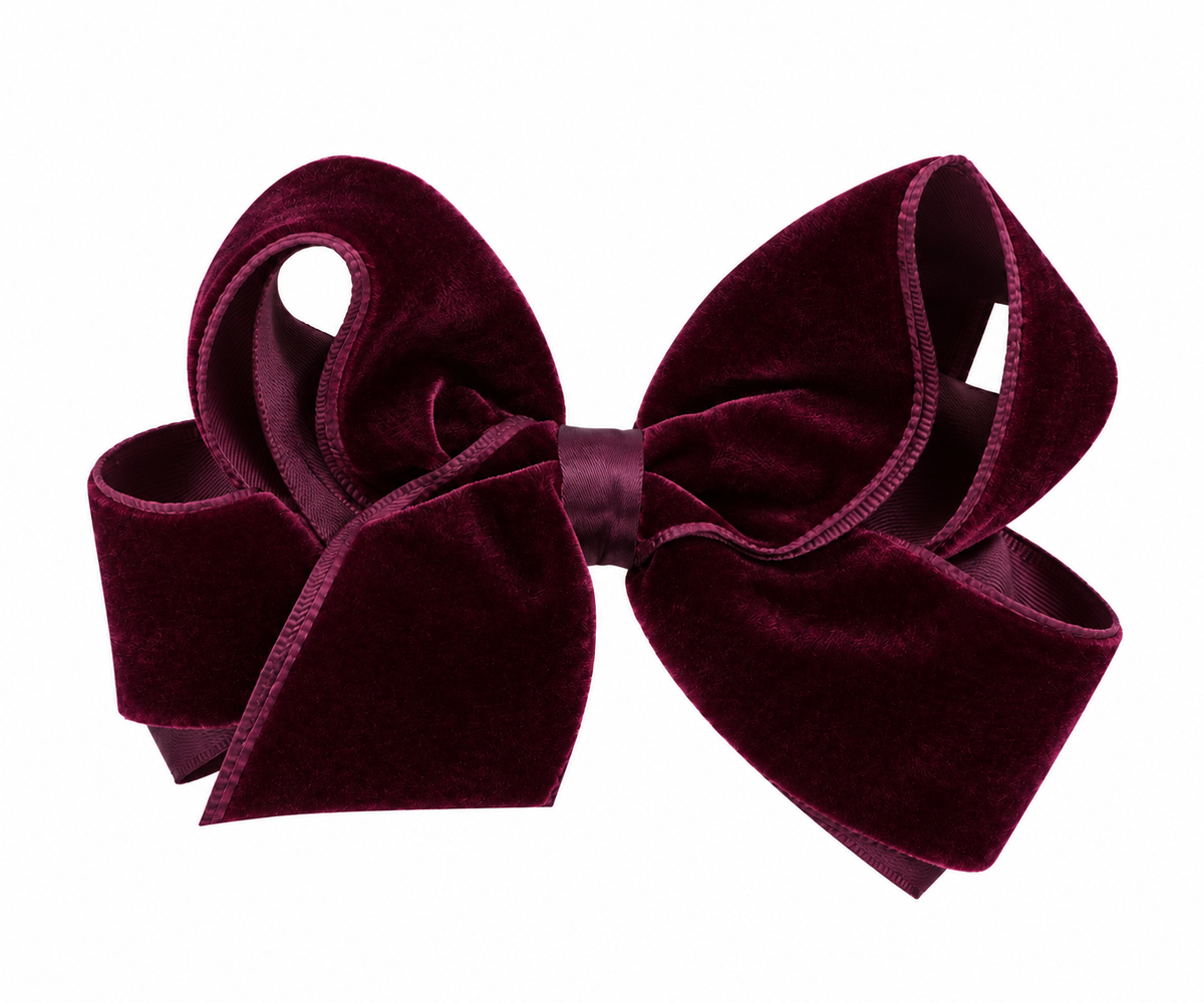 Plum Medium Velvet Bow