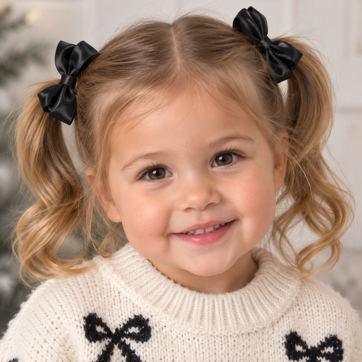 Mini Satin Hair Bow Two Pack