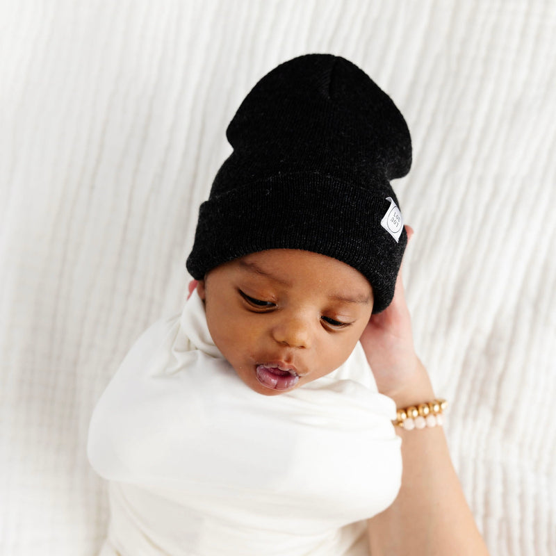 Heathered Black Beanie