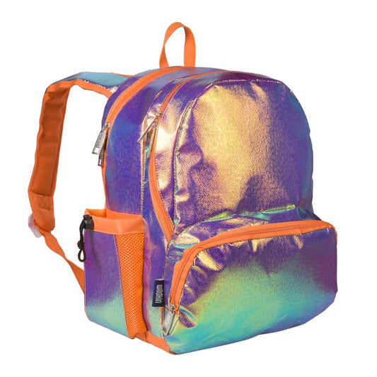 Orange Shimmer 17 Inch Backpack