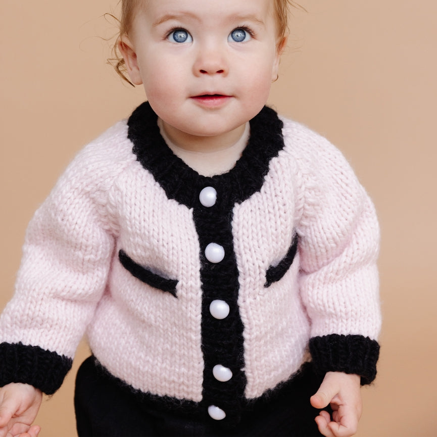 Coco Cardigan Pink Black