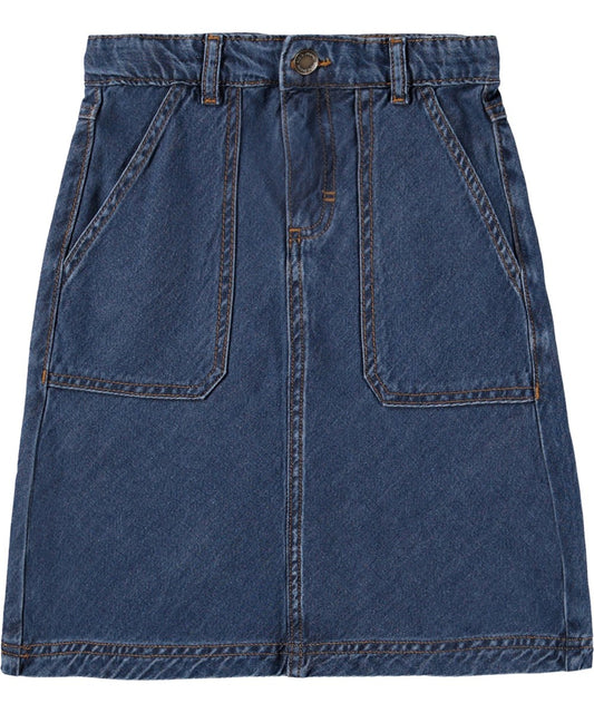 Blaine Washed Blue Denim Skirt