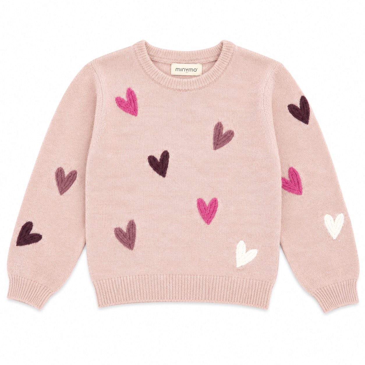 Sweater with Embroidered Hearts