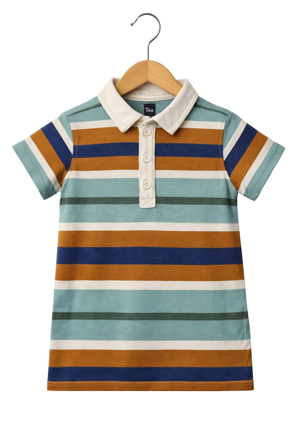 Stripe Blue Tan Polo