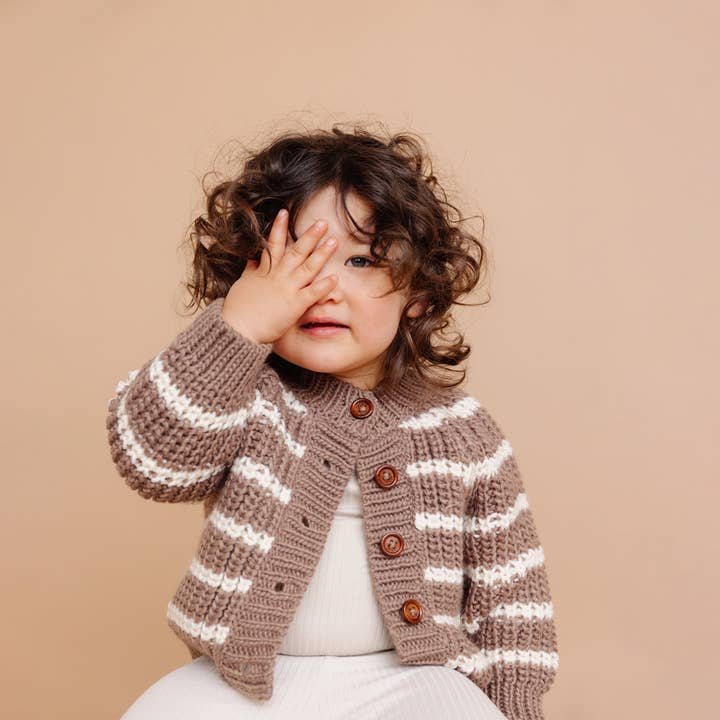 Rib Knit Stripe Cardigan