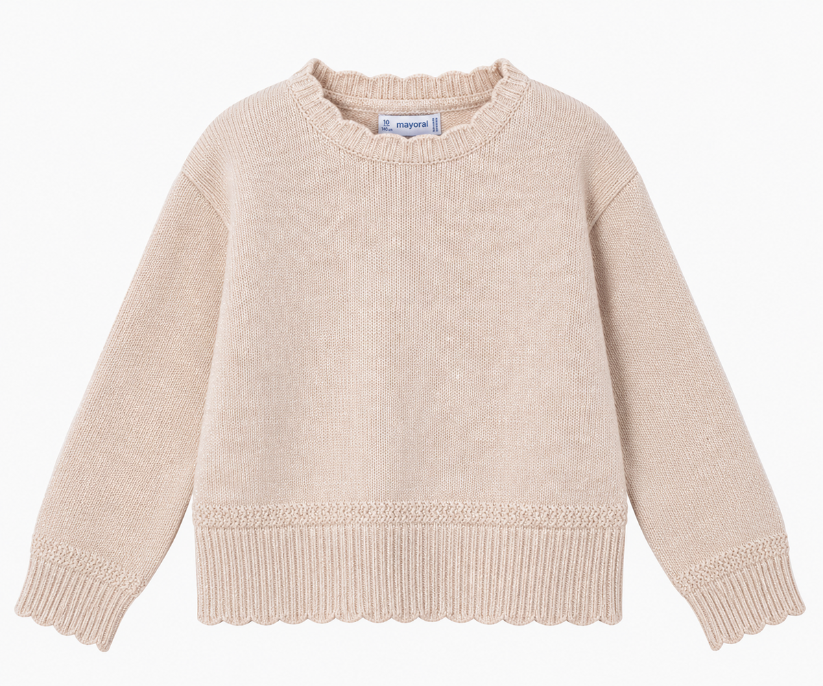 Beige Shimmer Knit Sweater