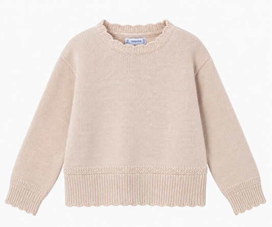 Beige Shimmer Knit Sweater