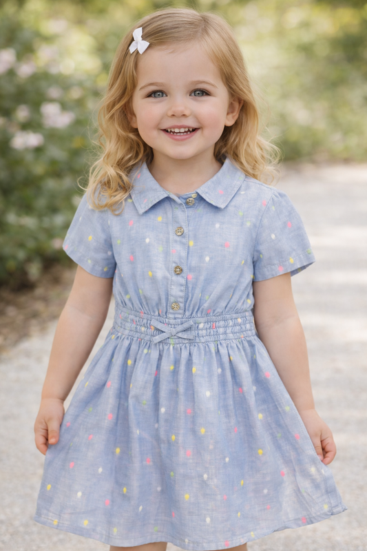 Poppy Smocked Waist Shirt Dress