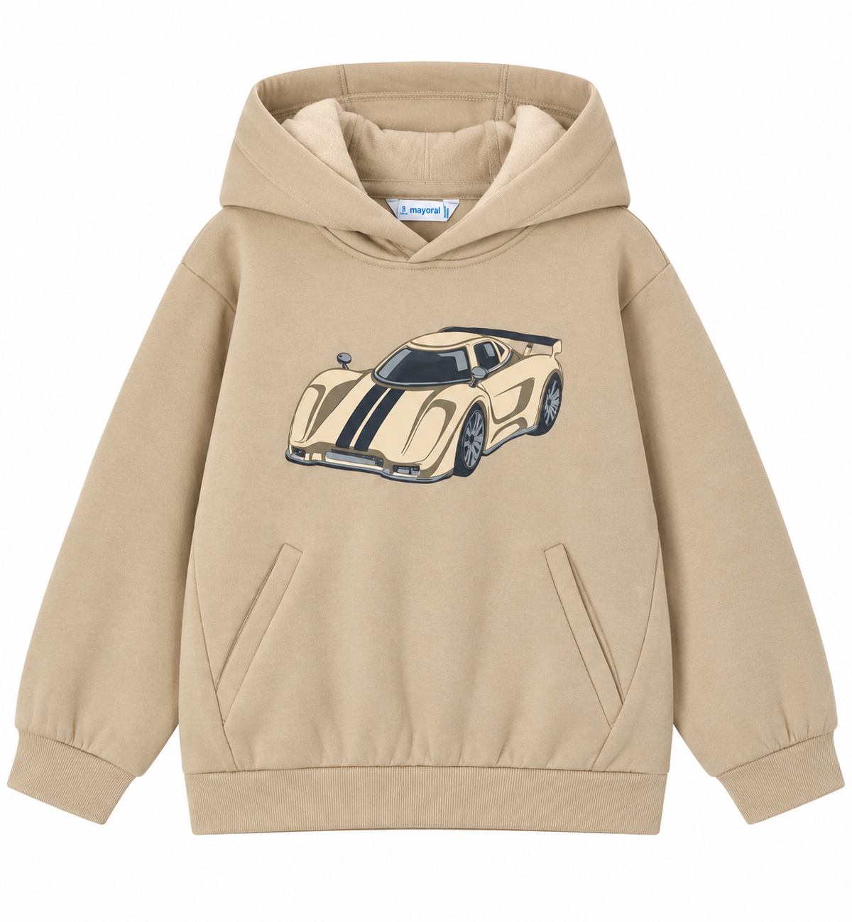 Tan Car Embossed Sweatshirt