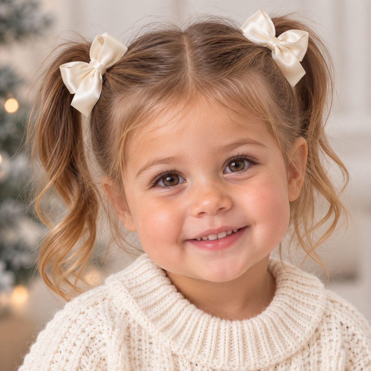 Mini Satin Hair Bow Two Pack
