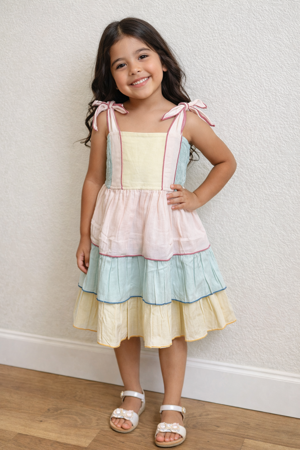 Tie Should Multi Color 3-Tiered Dress