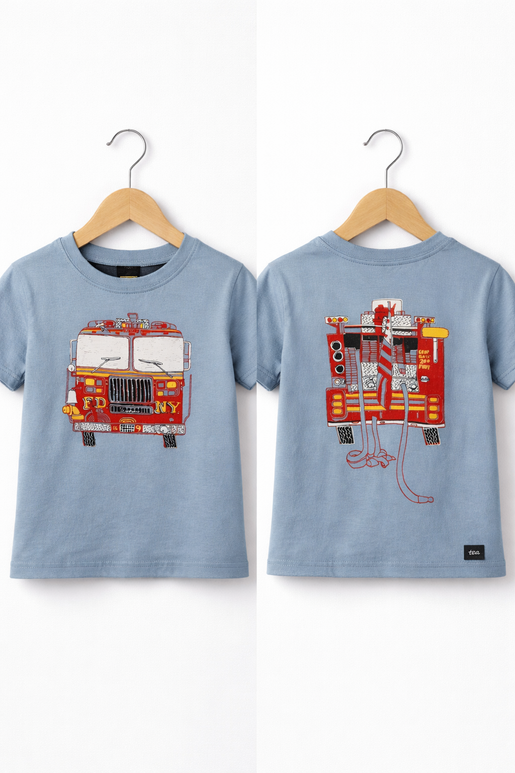 Fire Truck Slate Blue Tee
