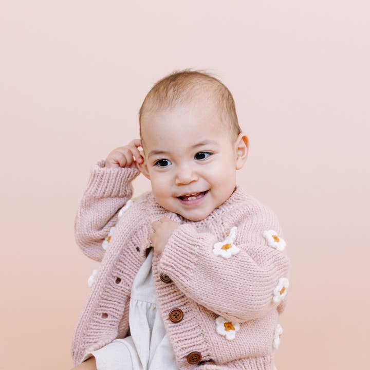 Blush Flower Cardigan Sweater