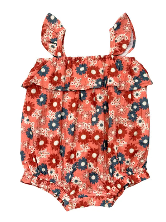 Zoey Daisy Gauze Bubble Romper