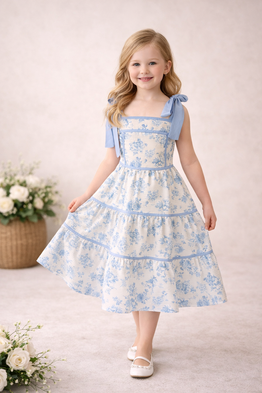 Light Blue Floral Maxi