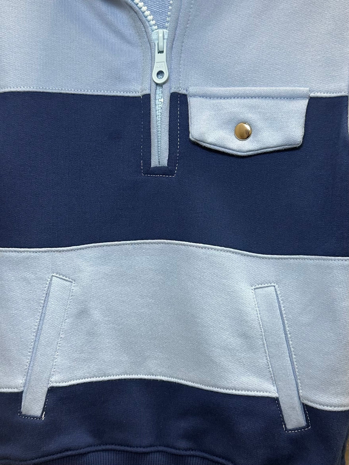 Max Light blue Navy Color block Sweatshirt