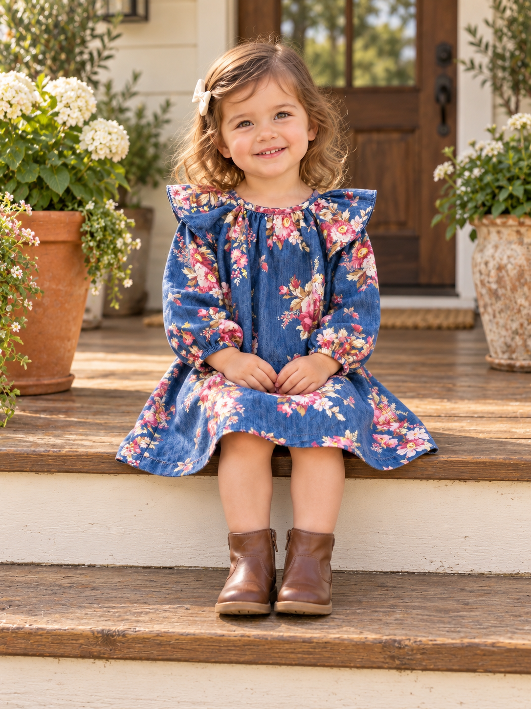 Lily Floral Denim dress