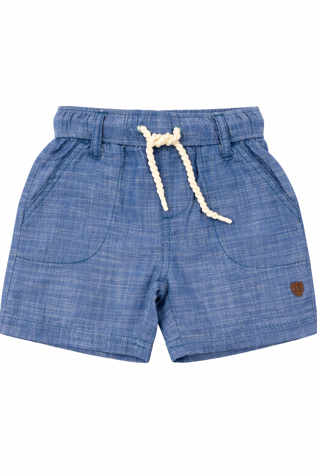Indigo Blue Chambray Woven Shorts