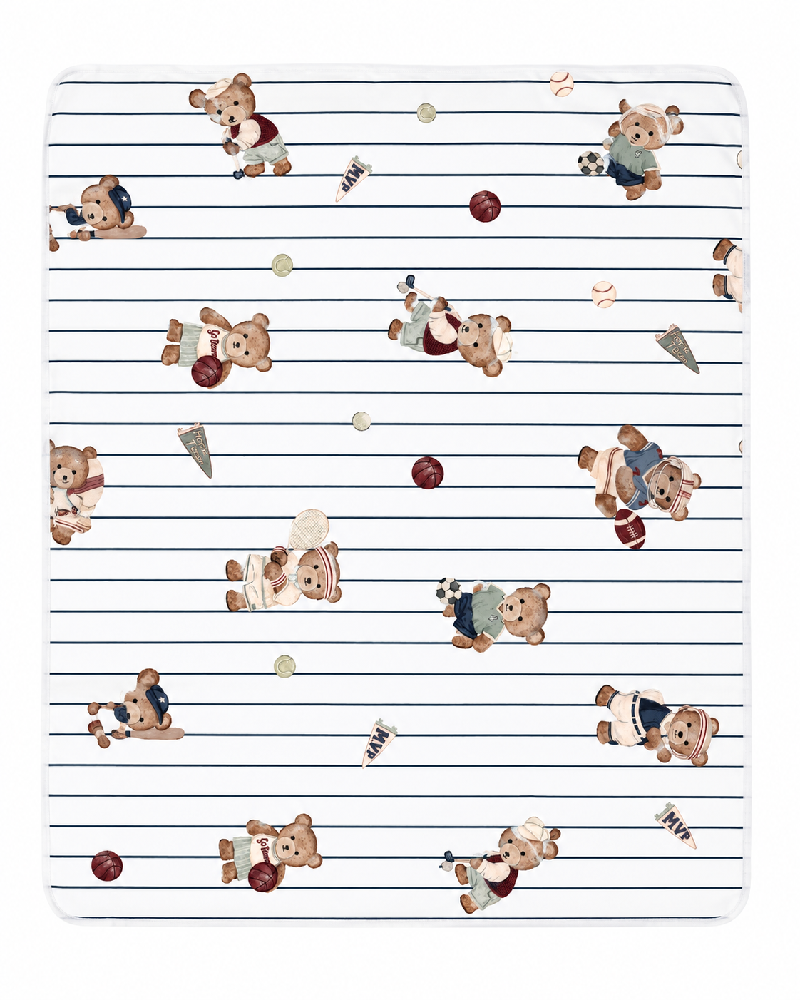 Mixed Sports Bear Swaddle