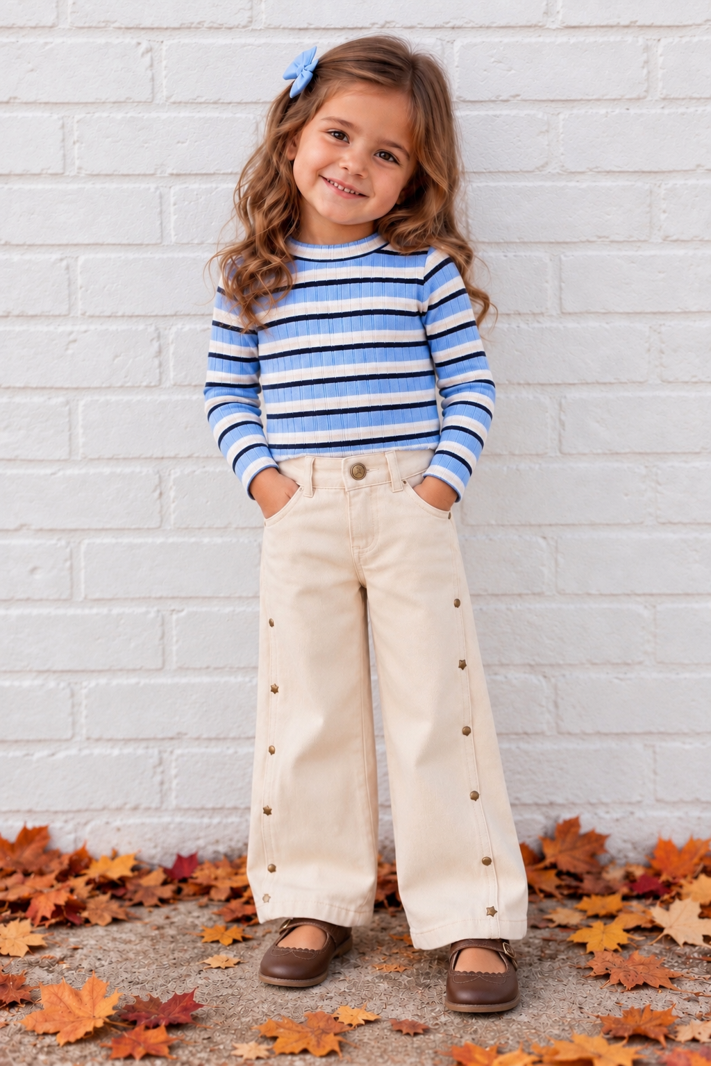 Sky Striped Mockneck Sweater