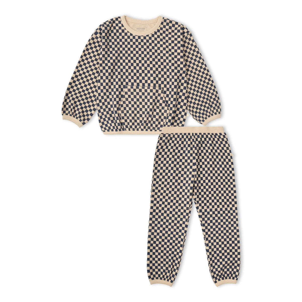 Midnight Check Tee & Pant Slouch Set