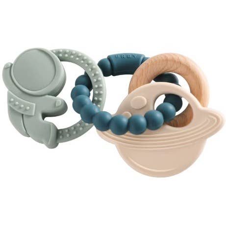 Elias Rattle Teether Teal Astro