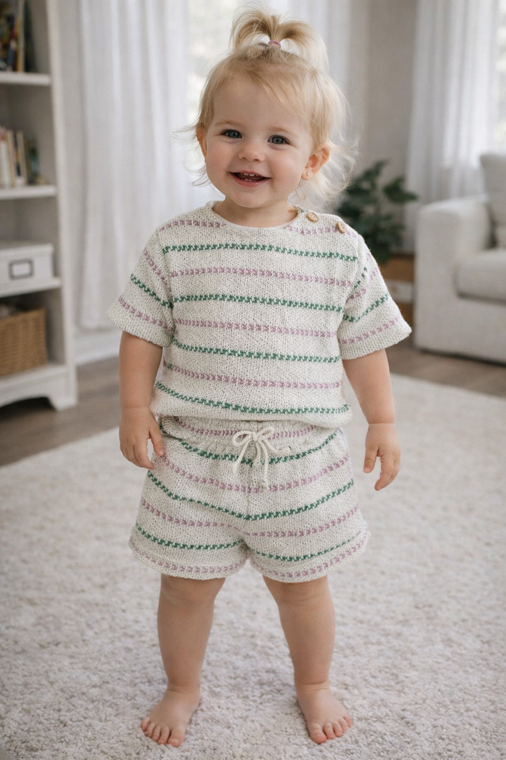 Multi Stripe Jersey Set