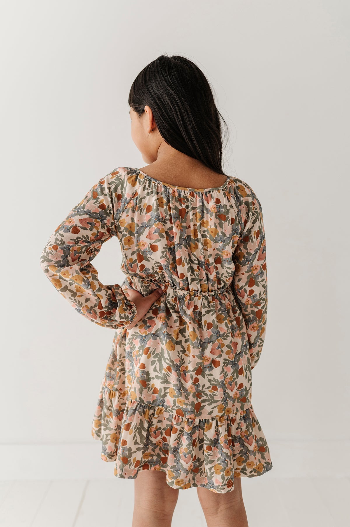Mitered Smocked Mason Floral Dress