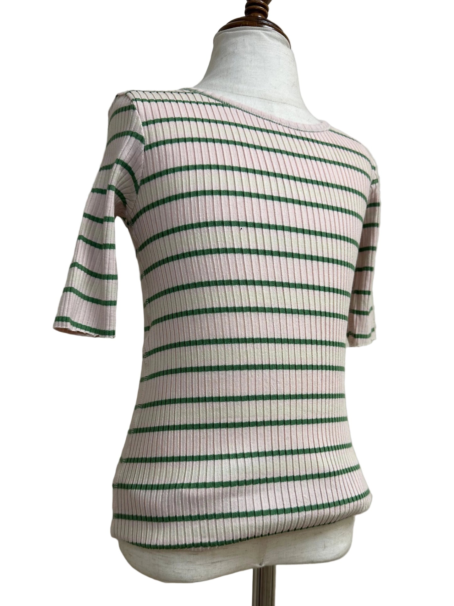 Ronelle Green Stripe Ribbed Top