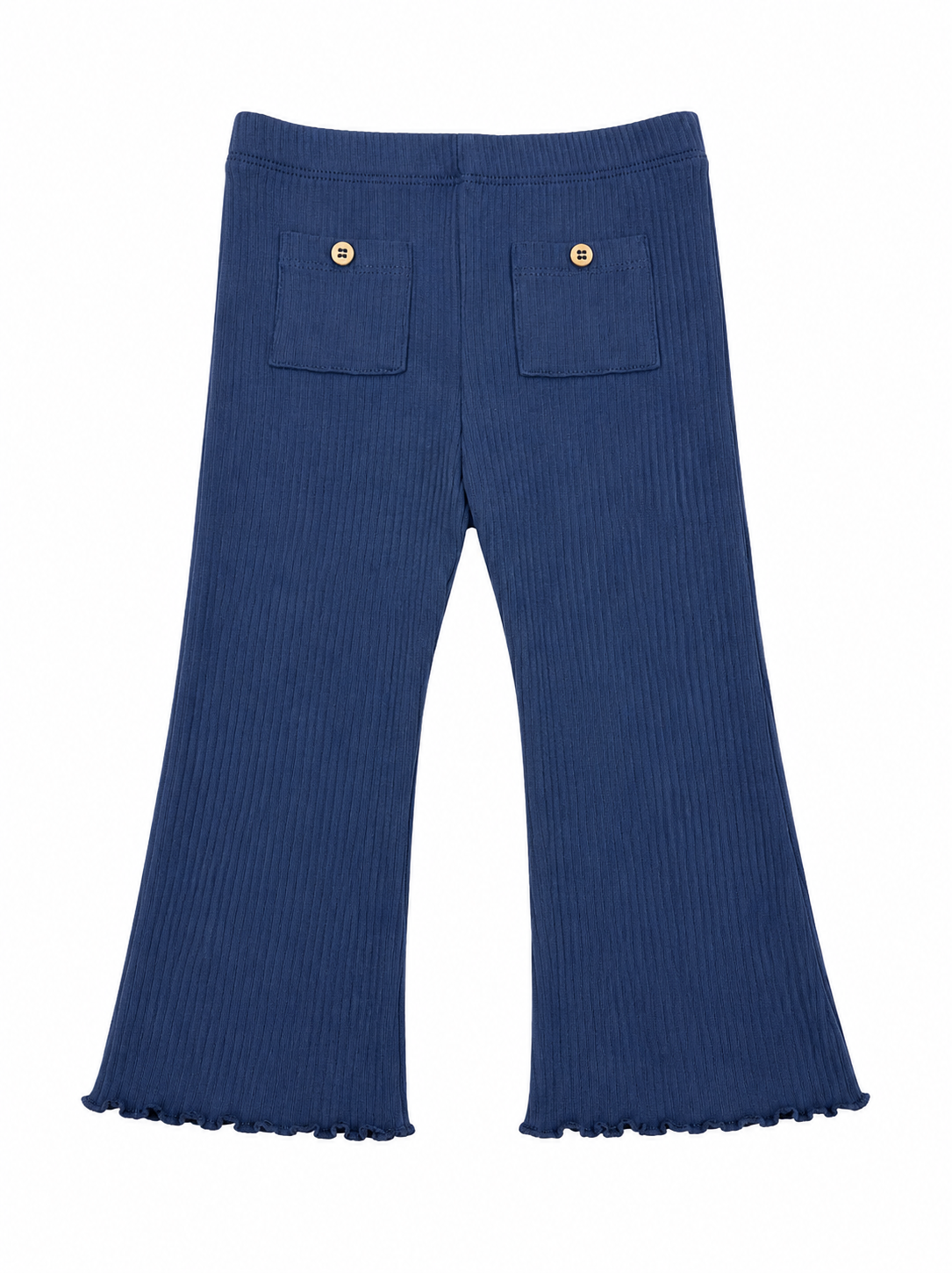 Blue Ribbed Knit Legging