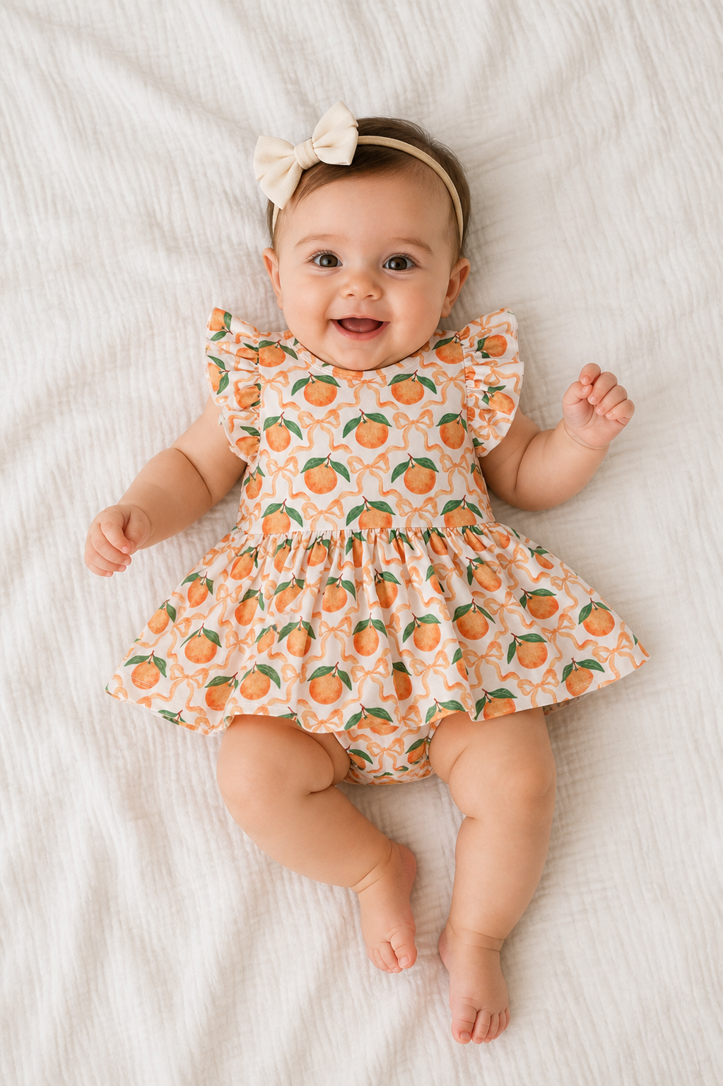 Orange Orchard Flutter Twirl Bodysuit