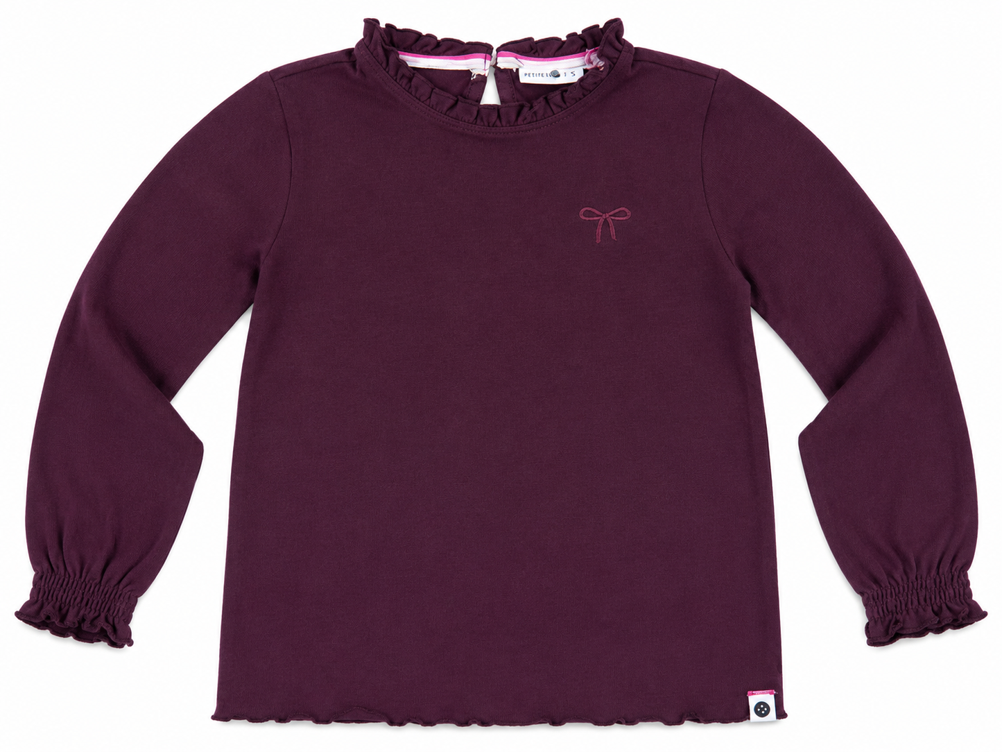 Solid Wine Color Long-sleeved Top