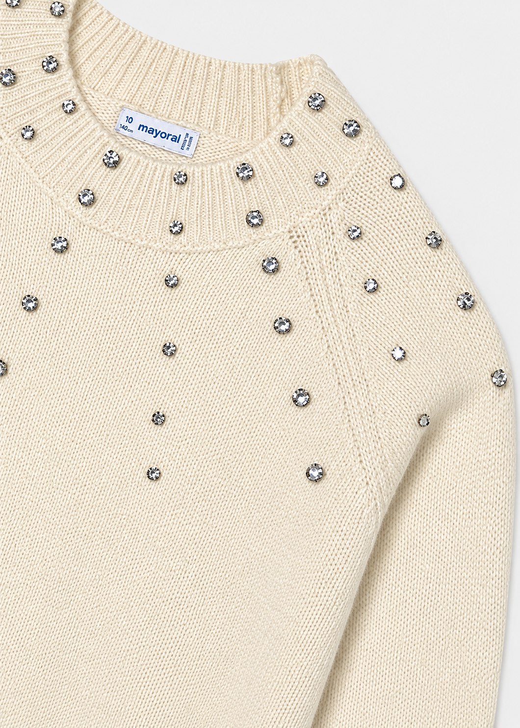 Cream Rhinestone Sweater