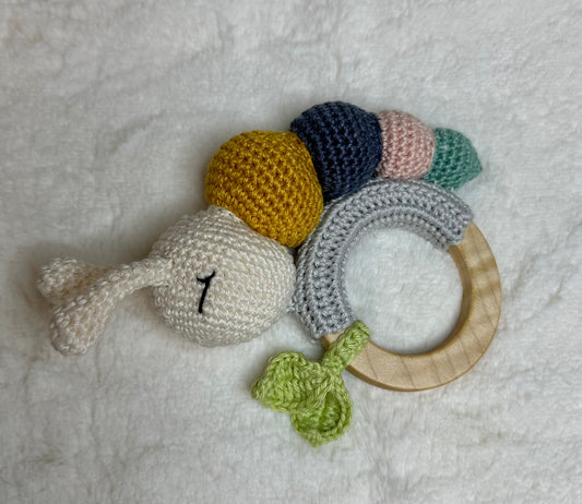 Crochet Caterpillar Teether Toy