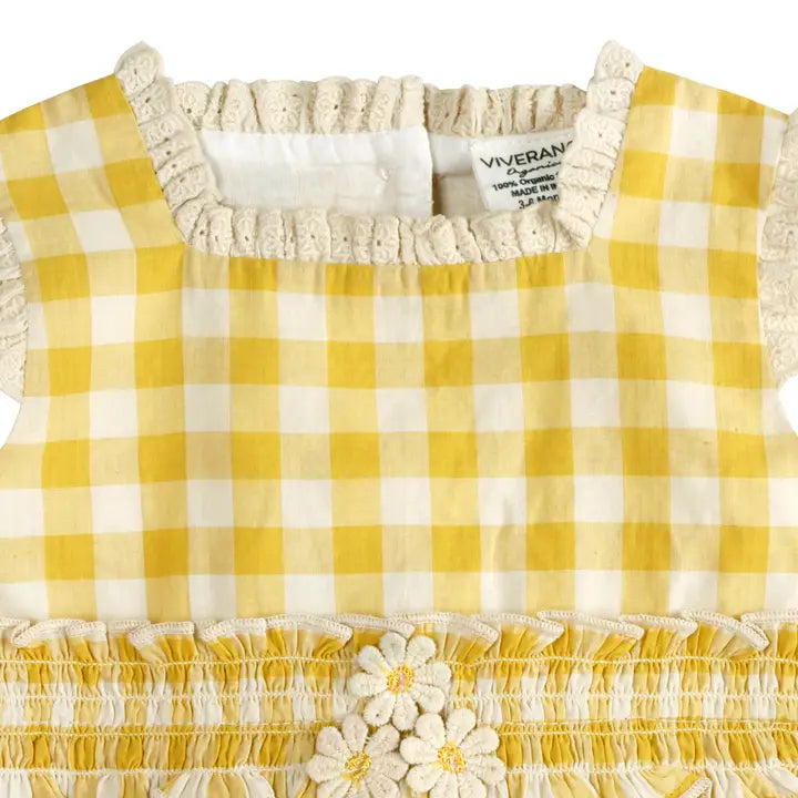 Lucy Yellow Gingham Romper and Headband