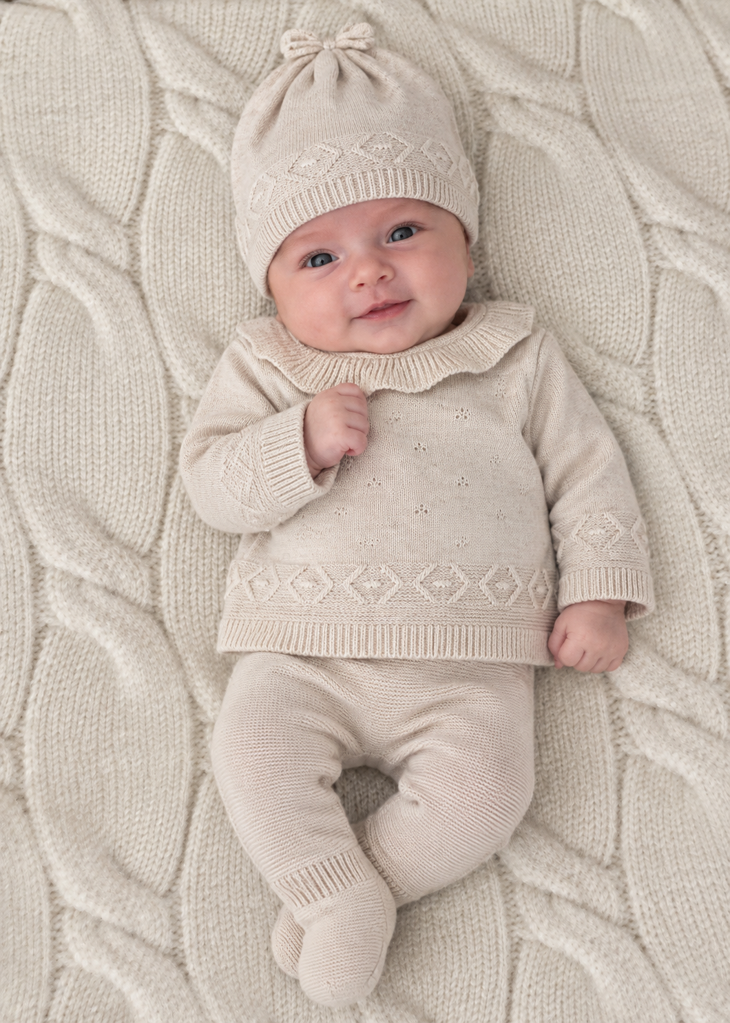 Milk Heather Knit 3pc Set