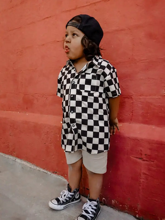 Checker Button-Up Shirt
