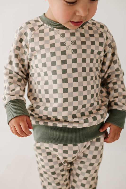 Fern Checkered Fleece Sweatshirt