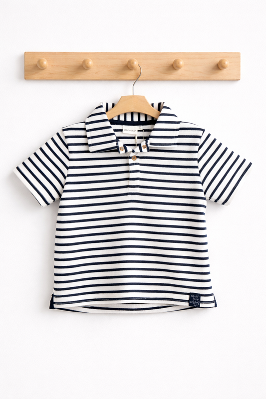 Vanilla Navy Striped Boy Polo