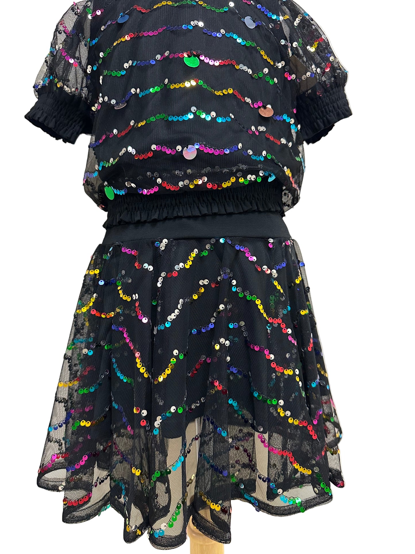 Mesh Top Multi Sequin