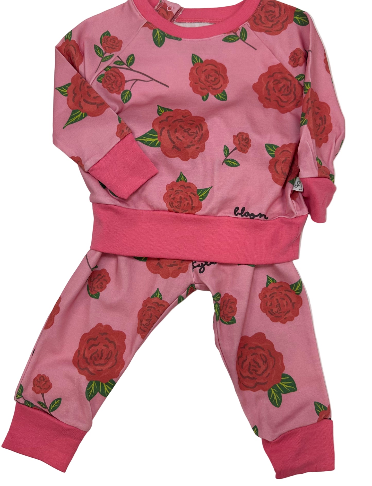 Allover Rose Print Jogger Set