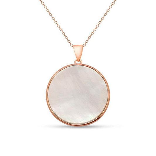 Mother Of Pearl Necklace Rose Gold