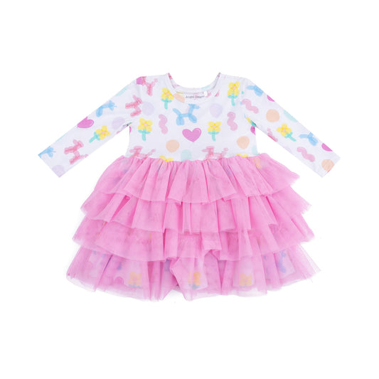 Balloon Animals Pink L/S Tulle Dress
