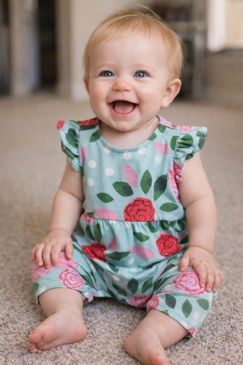 Tulip Sleeve Baby Romper