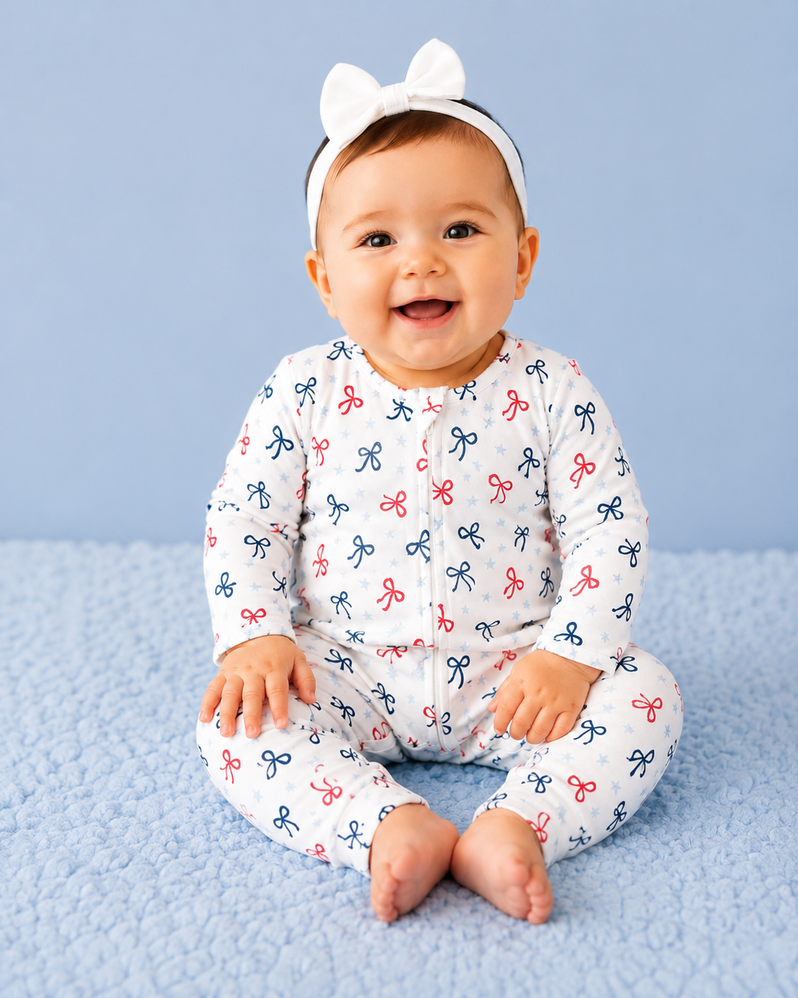 God Bless Bows Convertible Romper Footie