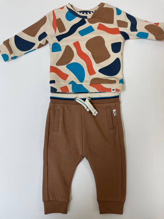 Boys Brown Abstract Set