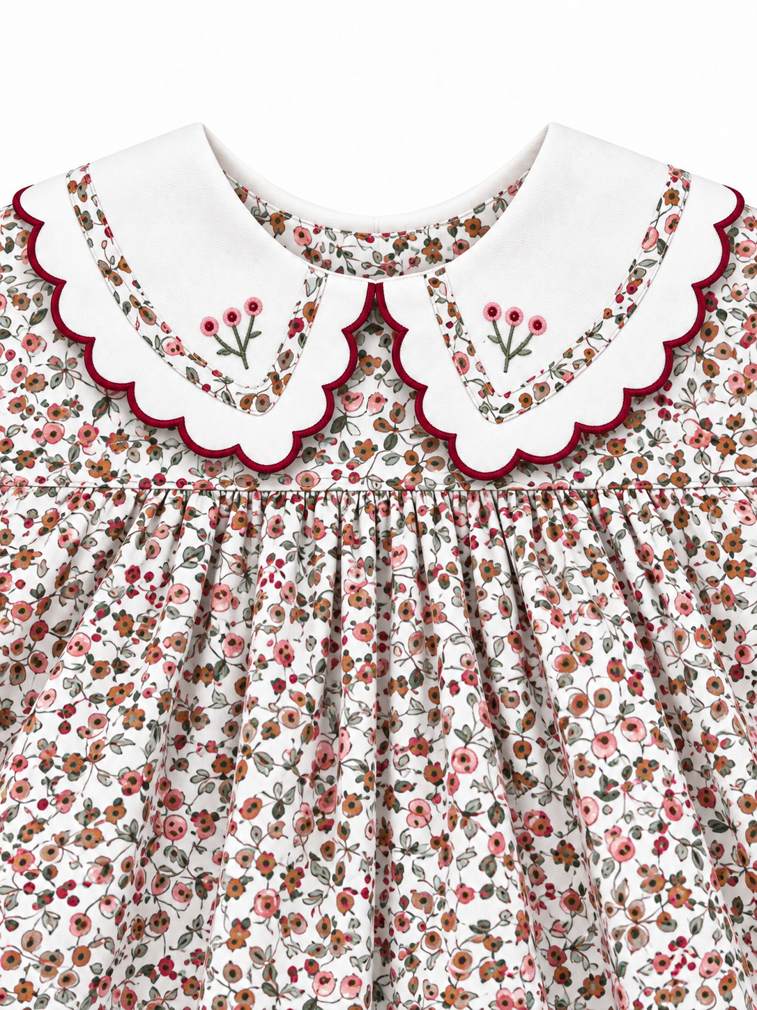 Claret Berries Blooms Red Dress