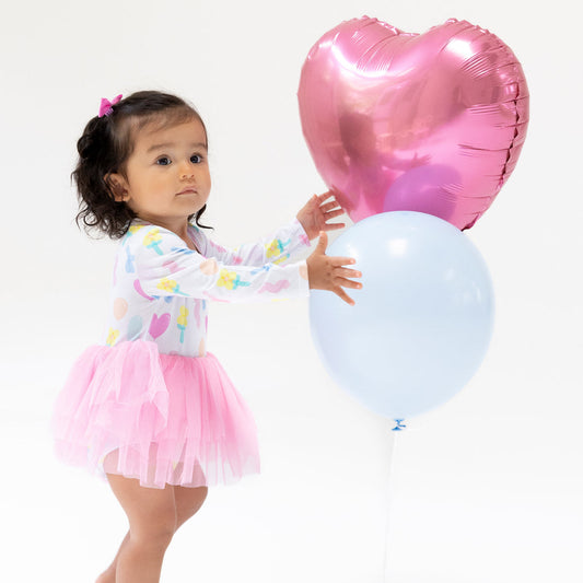 Balloon Animals Pink L/S Tutu Bodysuit